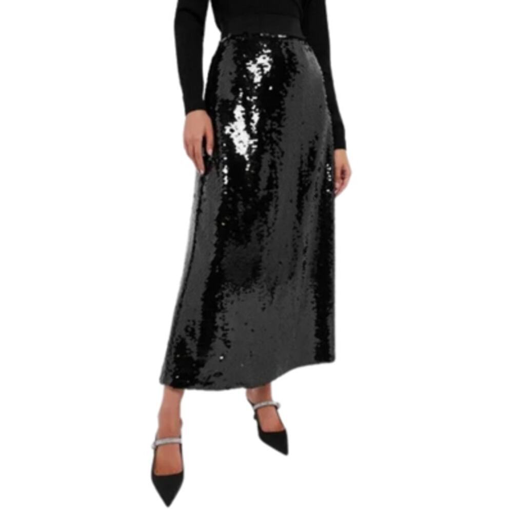 Tuckernuck Black Sequin Midi Skirt